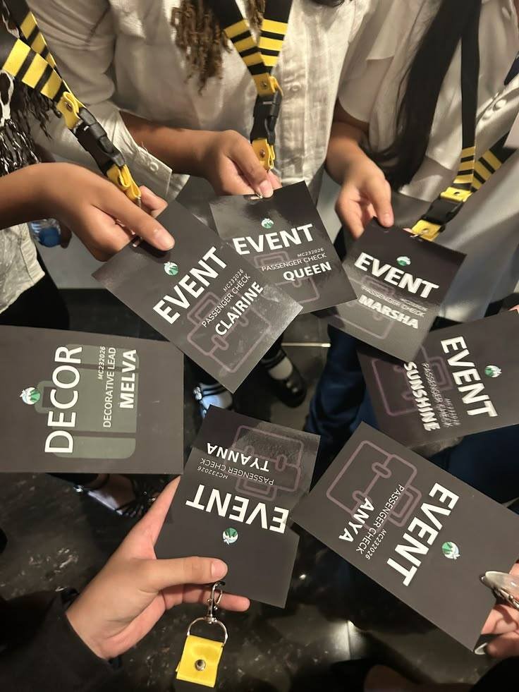 Event check-in with the team
